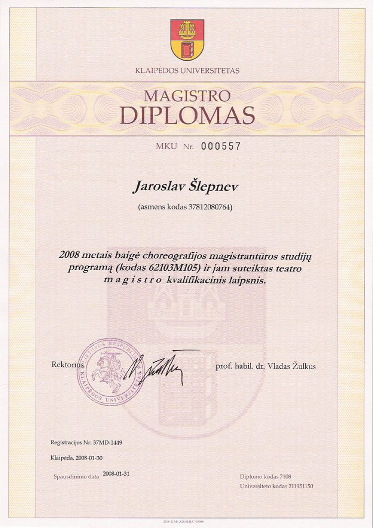 Buy college degree from The Klaipedos Universitetas