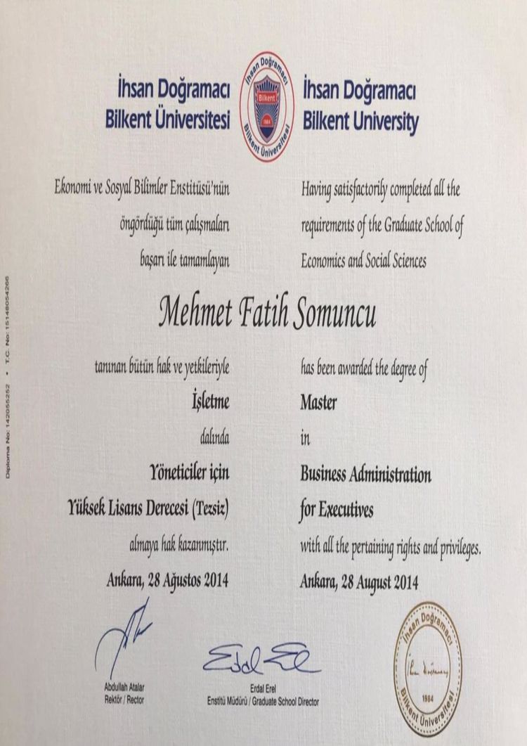 Buy college degree from the Bilkent Üniversitesi