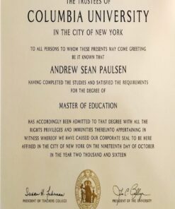 Buy college degree from The Columbia University in the City of New York