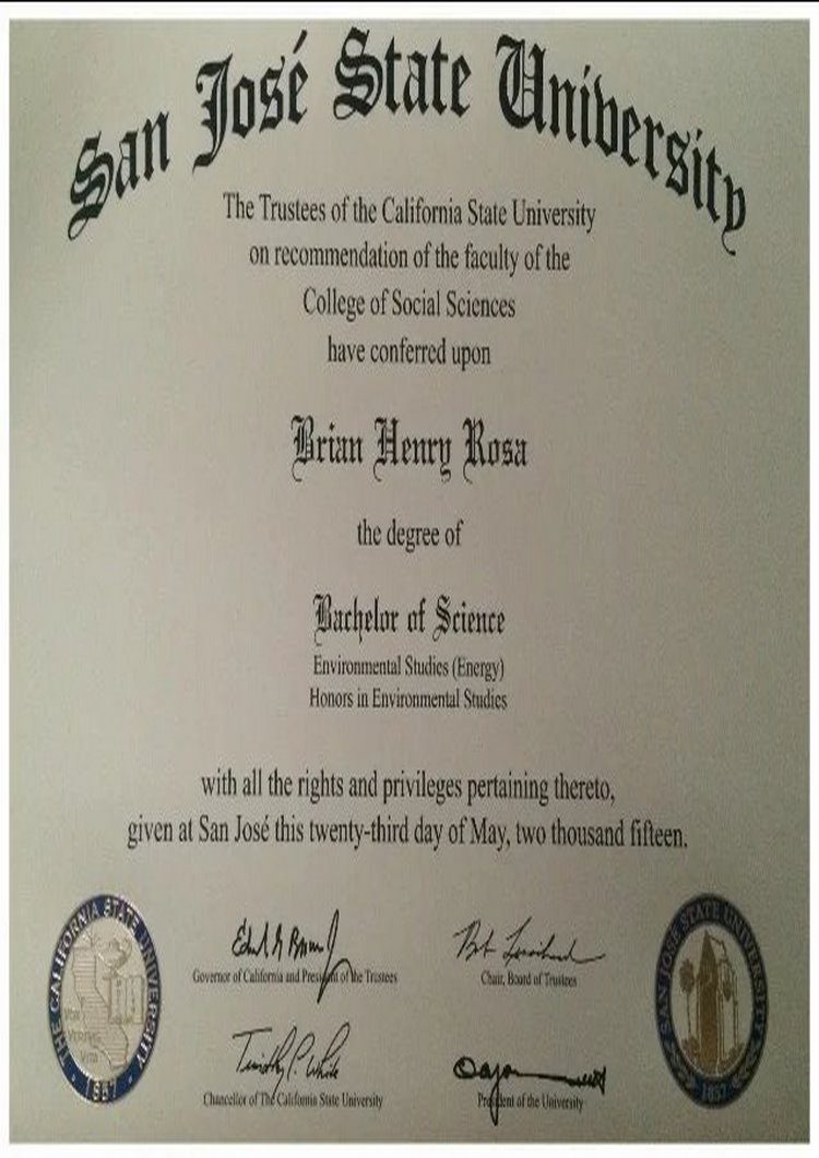 Buy college degree from The San José State University