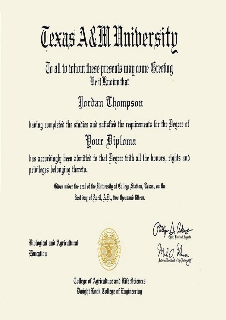 Buy college degree from The Texas A&M University