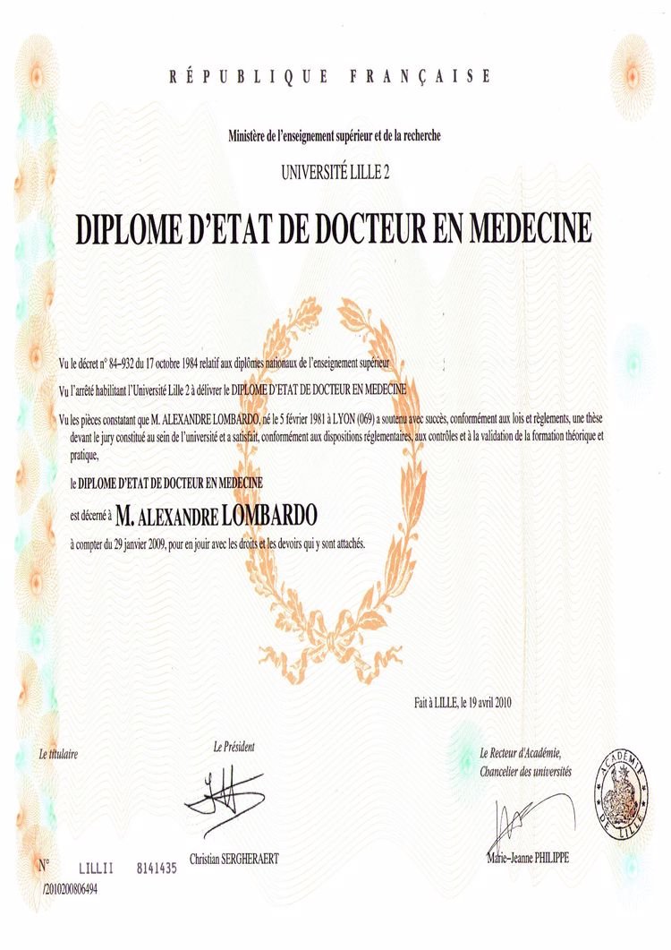 Buy college degree from The Université de Lille