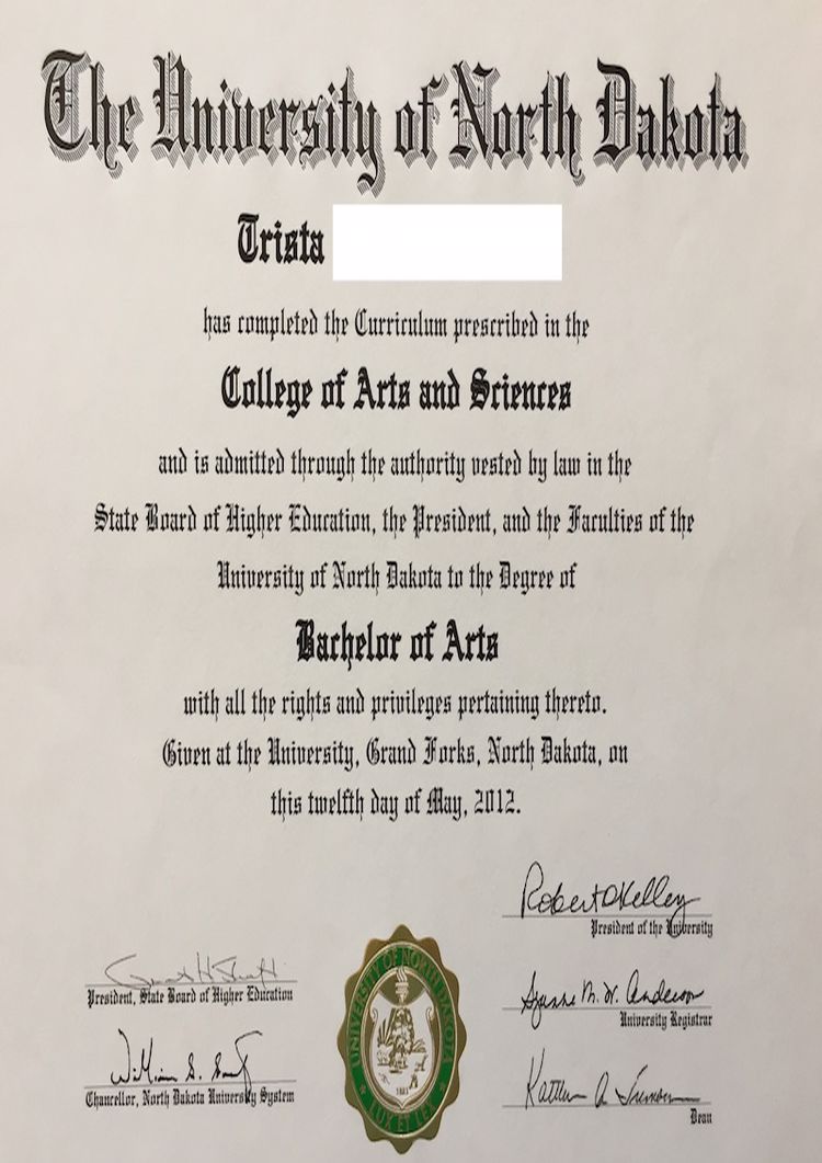 Buy college degree from The University of University of North Dakota