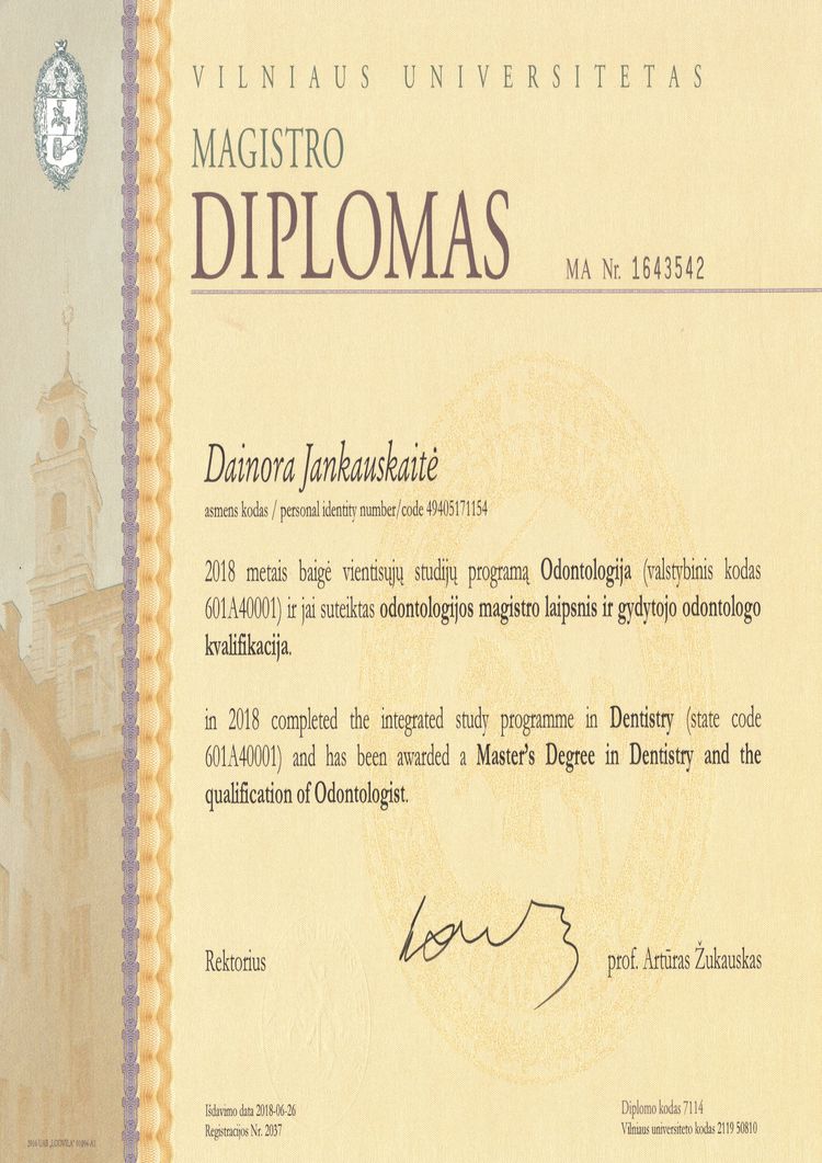 Buy college degree from The Vilniaus Universitetas