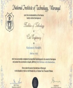 Buy college degree from The National Institute of Technology, Warangal
