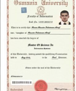 Buy college degree from The Osmania University