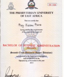 Buy college degree from The The Presbyterian University of East Africa